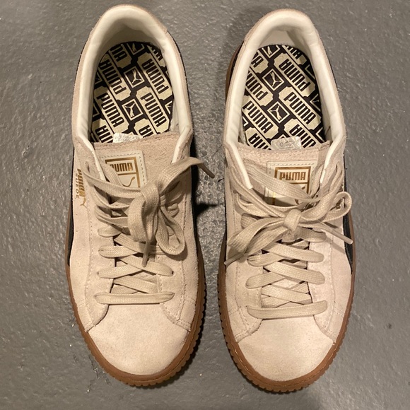 Puma suede platform core sneaker whisper white and black 8.5 - Picture 2 of 7